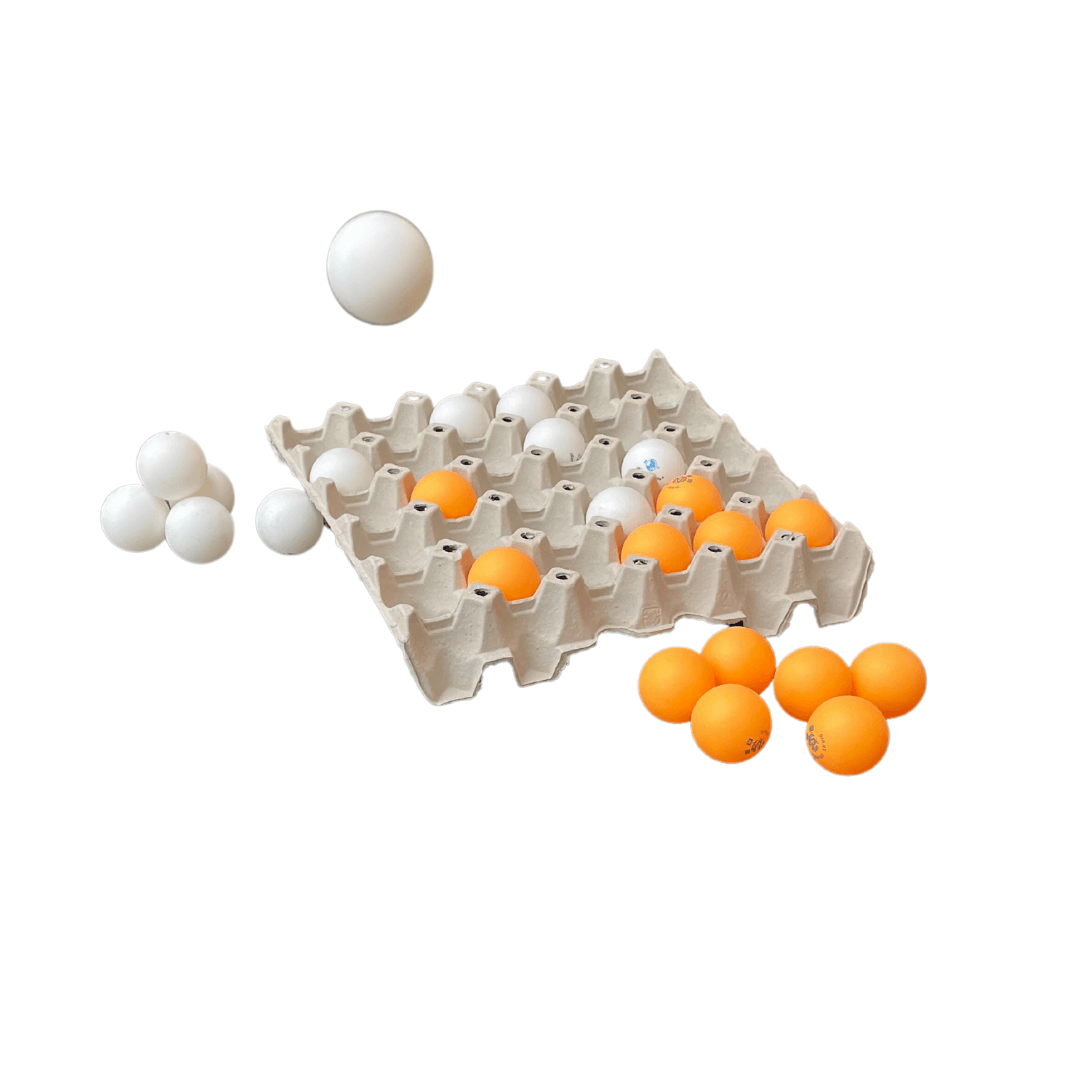 4 på stribe med bordtennisbolde