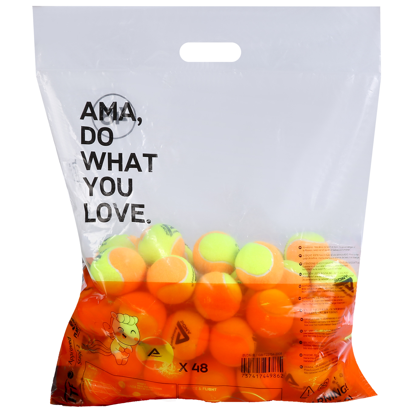 AMA Sport Stage tennisbolde - 48 stk. Stage 2 bolde