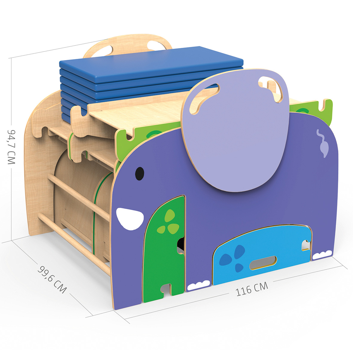 Elefant til indendørs motorikleg