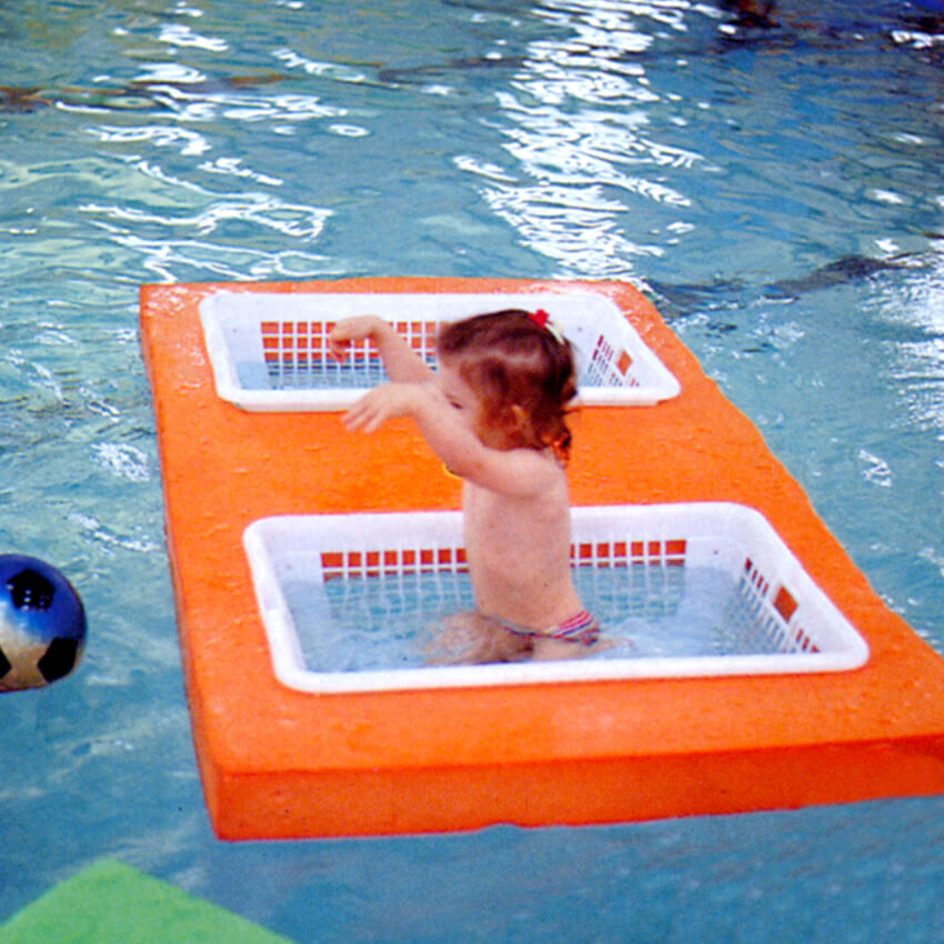 Dubbel baby Aqua korgmatta