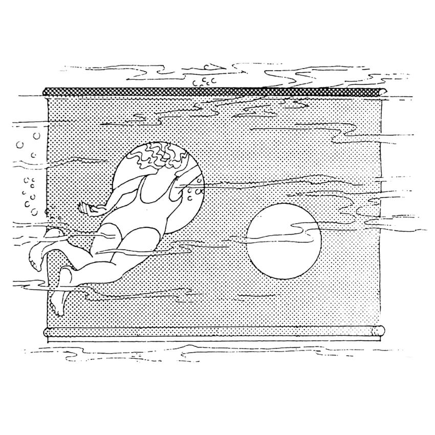 Vertikal sim igenom matta