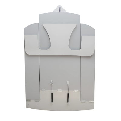 Væghængt klapbord med bænke