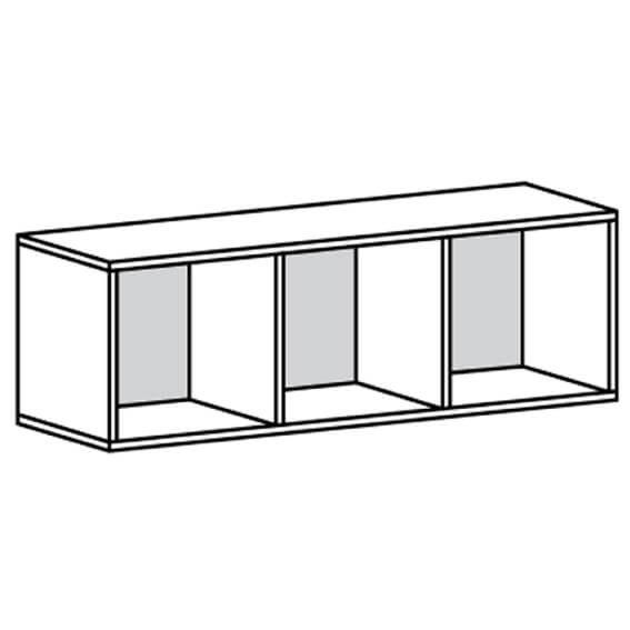 Væghængt kubus reol