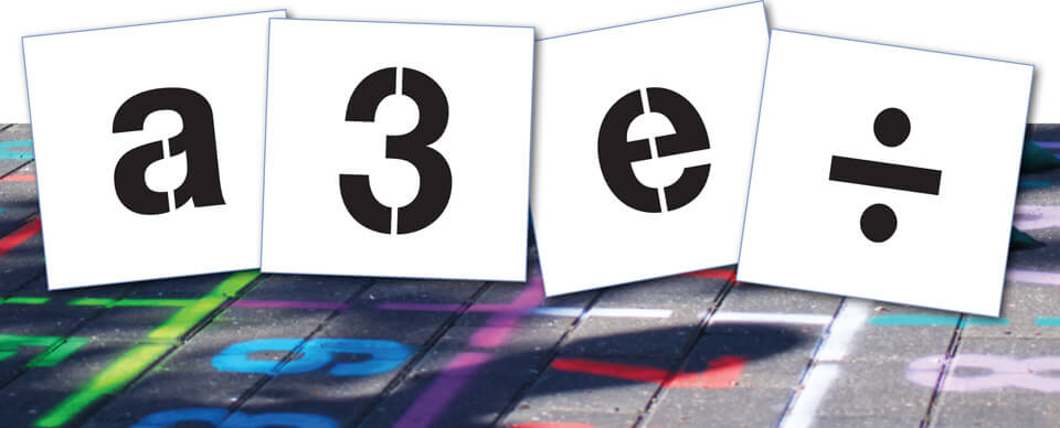 Leg på streg stencilsæt i plast