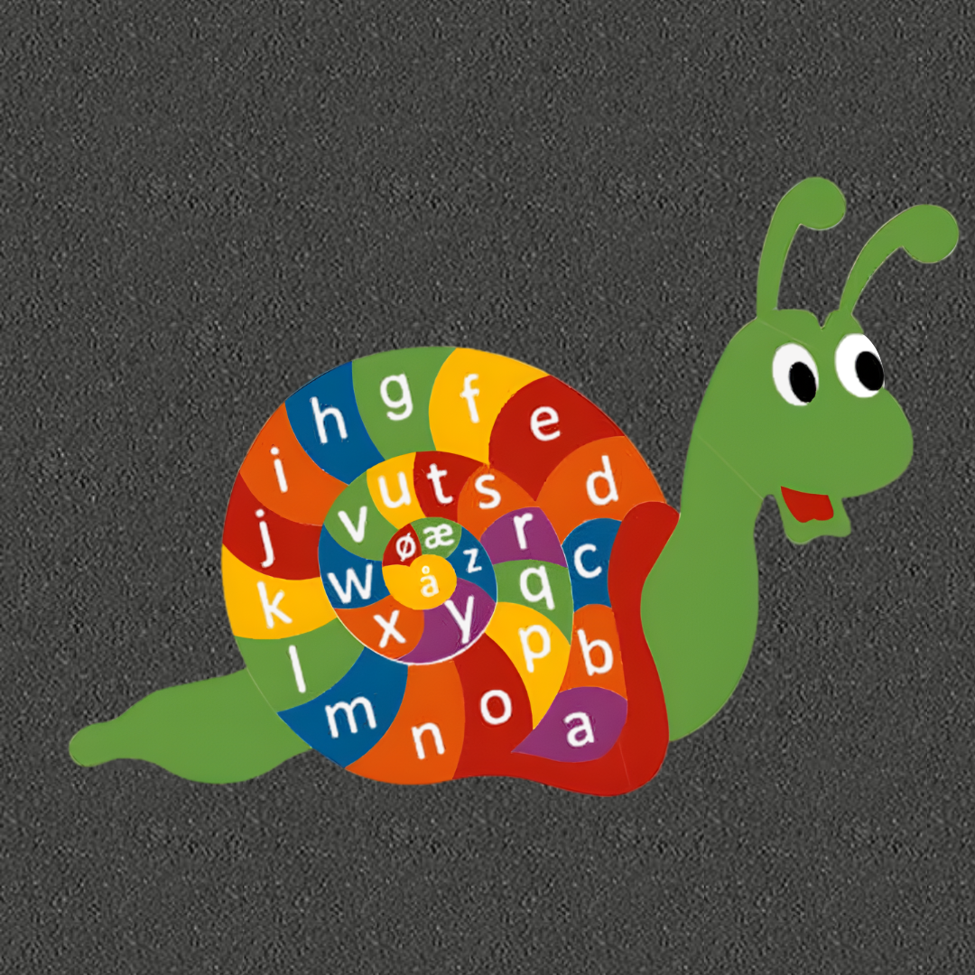 Alfabetsnäcka i termoplast