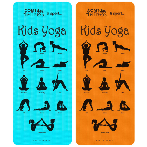 Barn yogamatta med övningar 