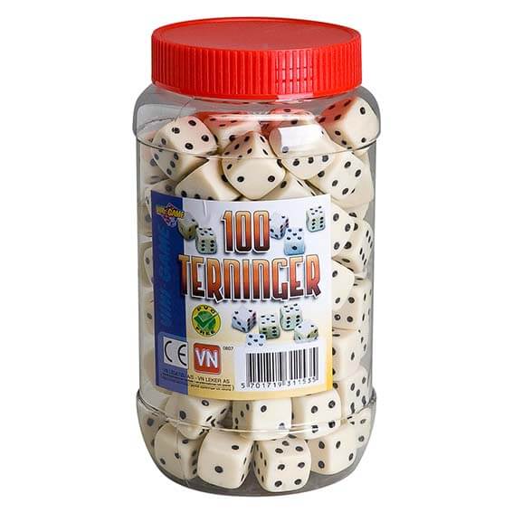 Terninger 16 mm 100 i dåse