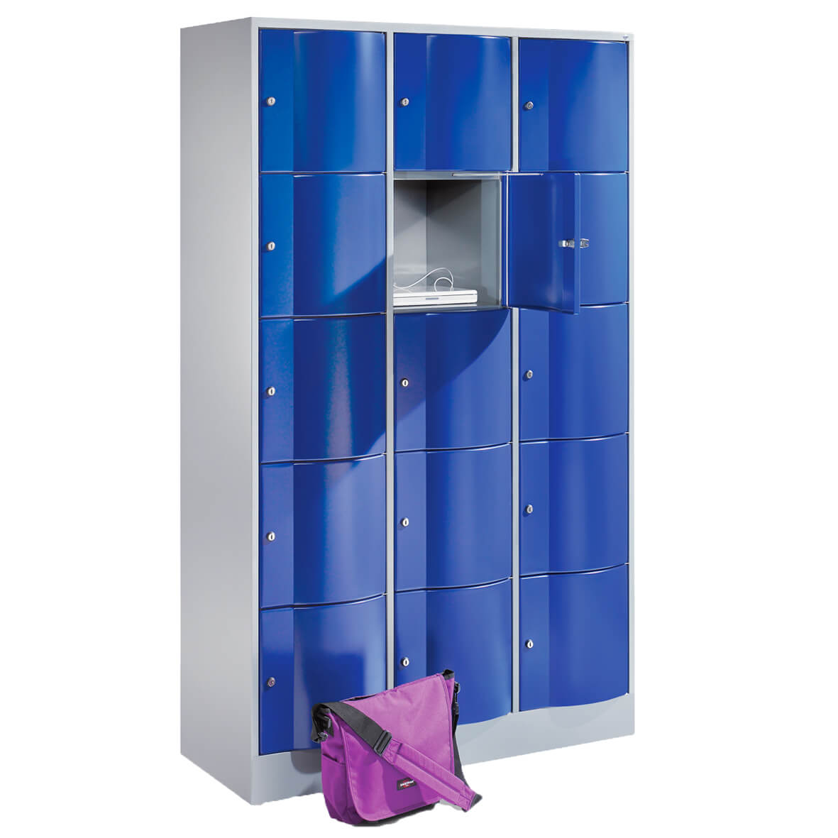 Omklædningsskab / sikkerheds elevskabe - 3 søjle/15 rum