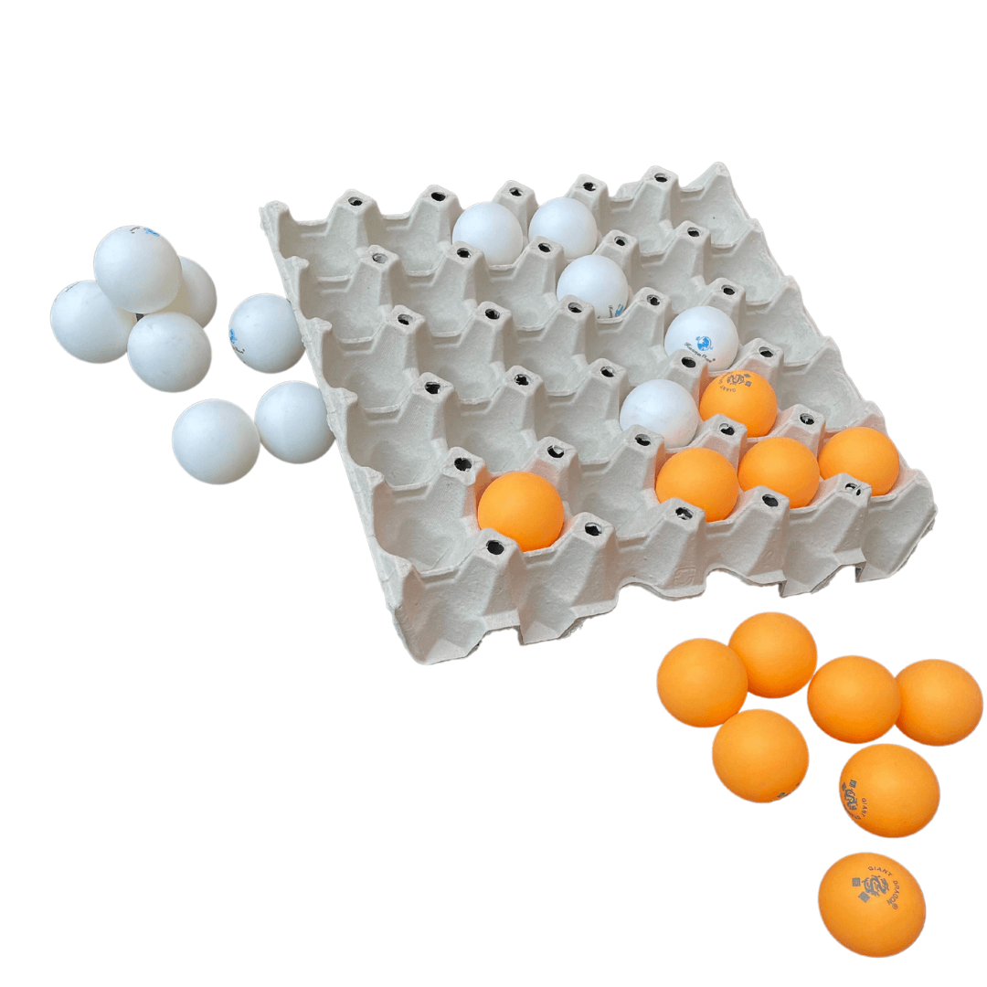 4 på stribe med bordtennisbolde