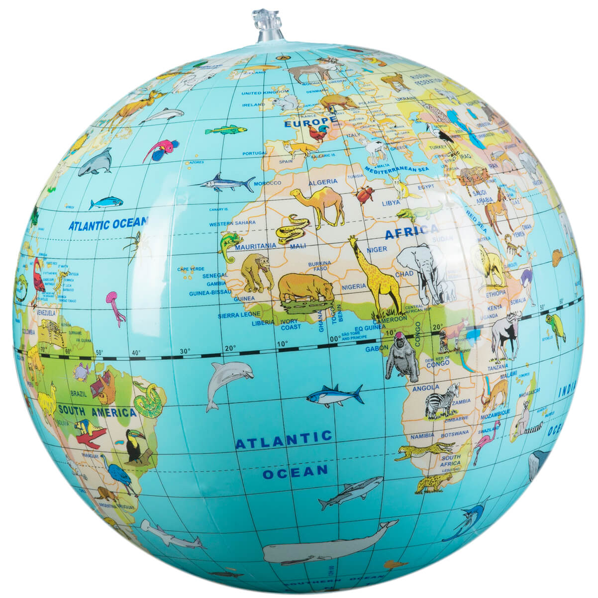 Globe med billeder af dyr