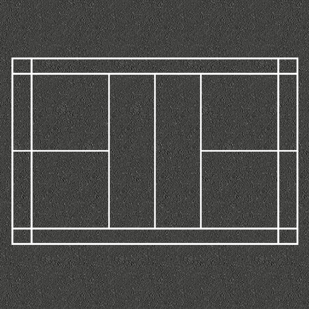 Uppritning med termoplast – badmintonplan