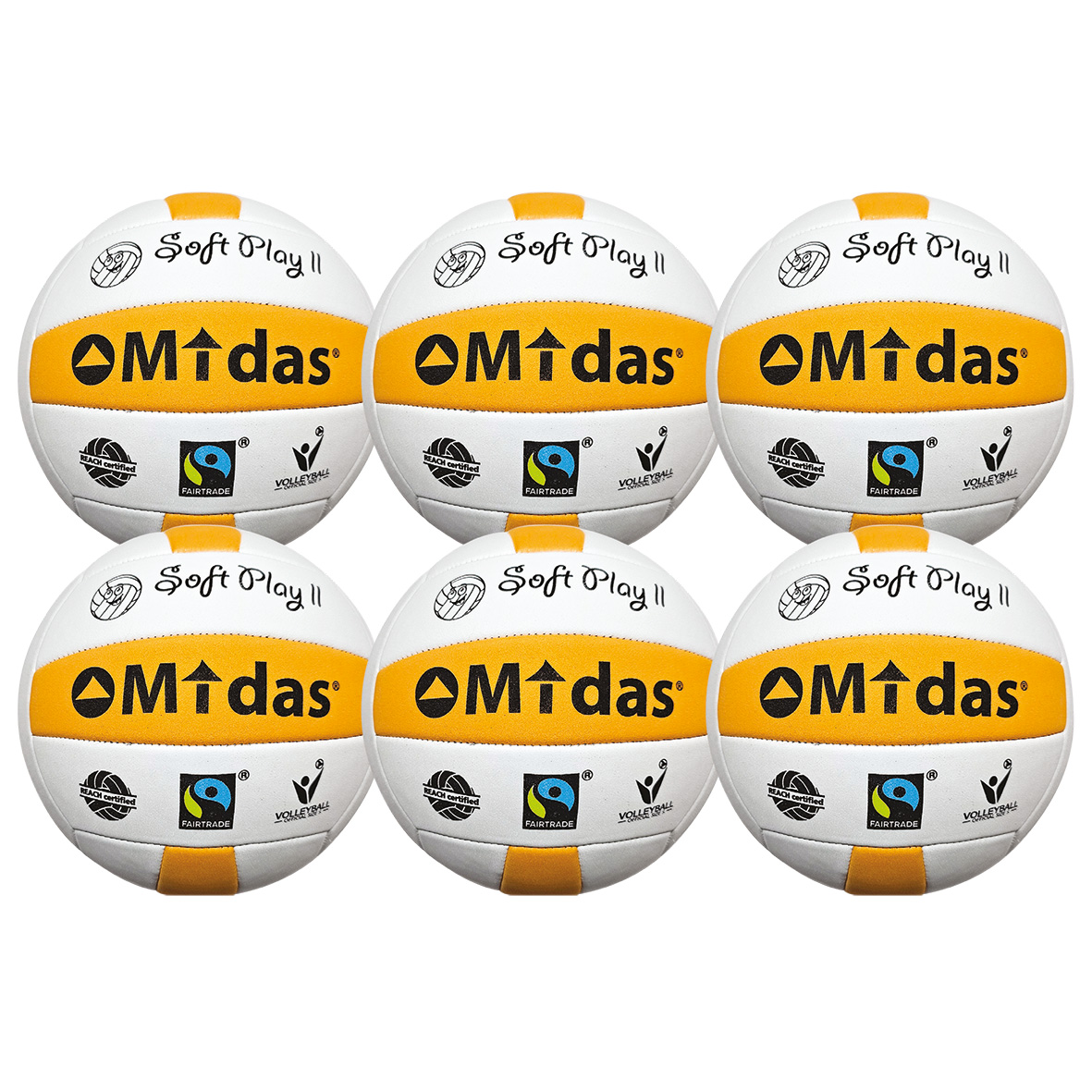 Midas Super Soft volleybollpaket med 6 st