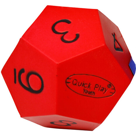 YQP terning 12 sider rød, tal