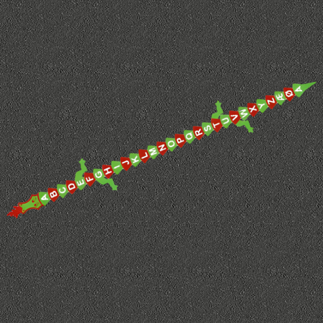 Termoplastdrake med alfabetet