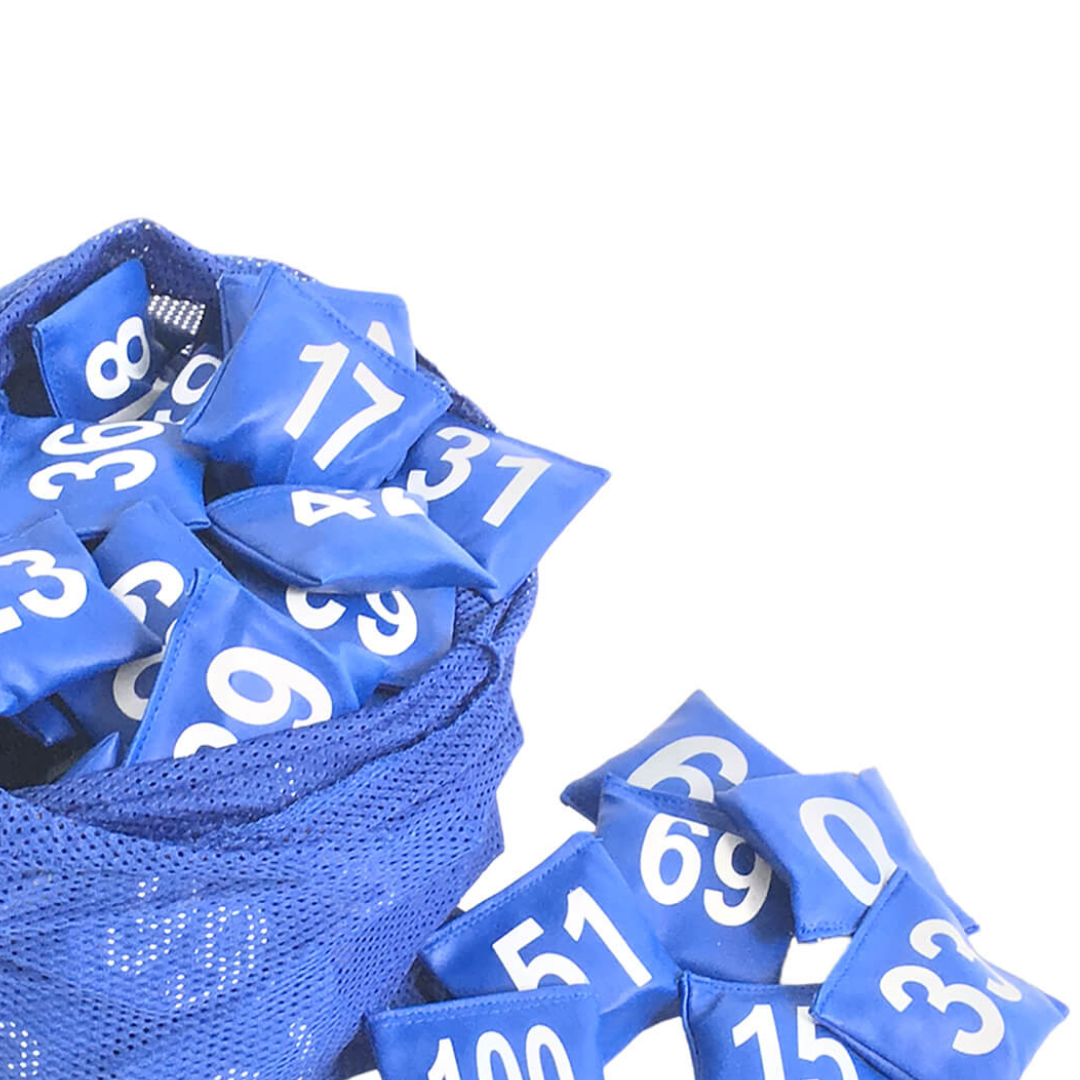 Ærteposer med tal 0-100