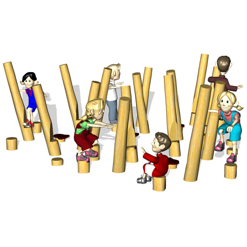 Robinia stolpeskov med stubbe