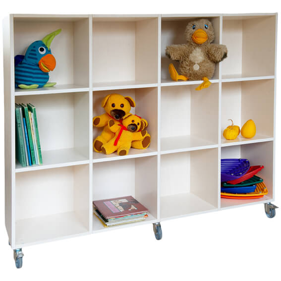 Reol med 12 opbevaringsrum