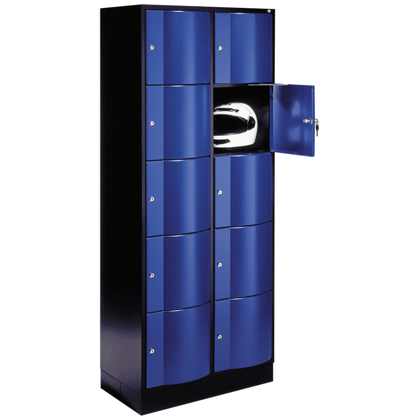 Omklædningsskab/sikkerheds elevskabe - 2 søjler/10 rum