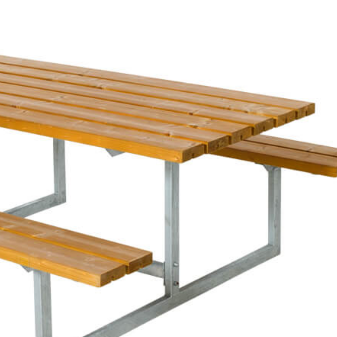 Bord/bænkesæt med metalstel – 5 stk