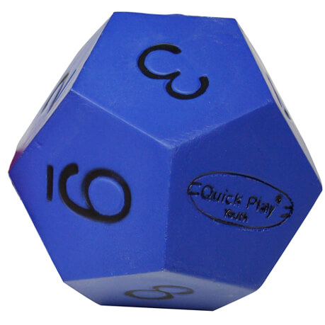 YQP terning 12 sider blå, tal