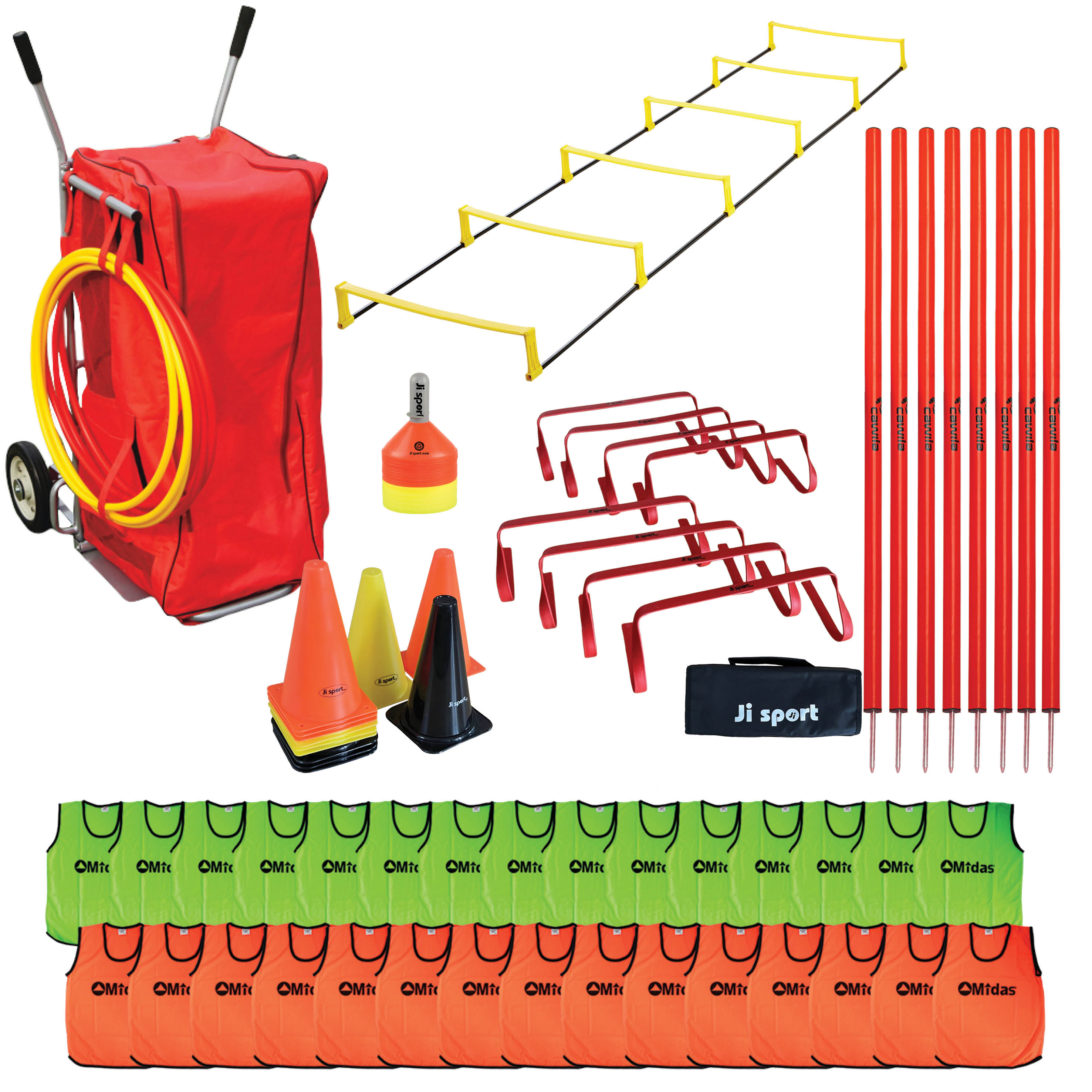 Multiudstyrsvogn med træningsrekvisitter