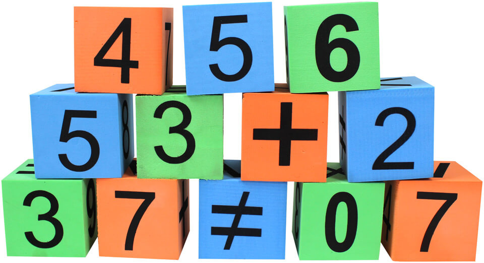 Stort matematik terningsæt.