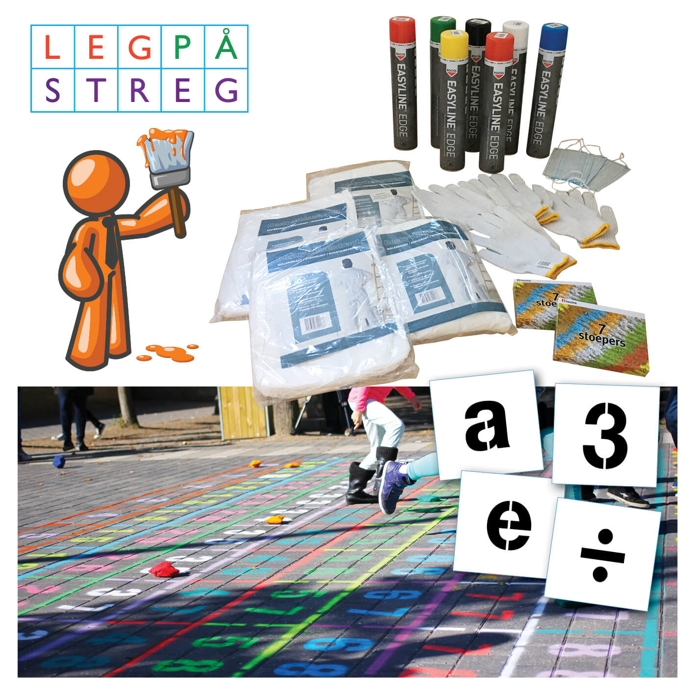 Kæmpe Leg På Streg spraymaling pakke
