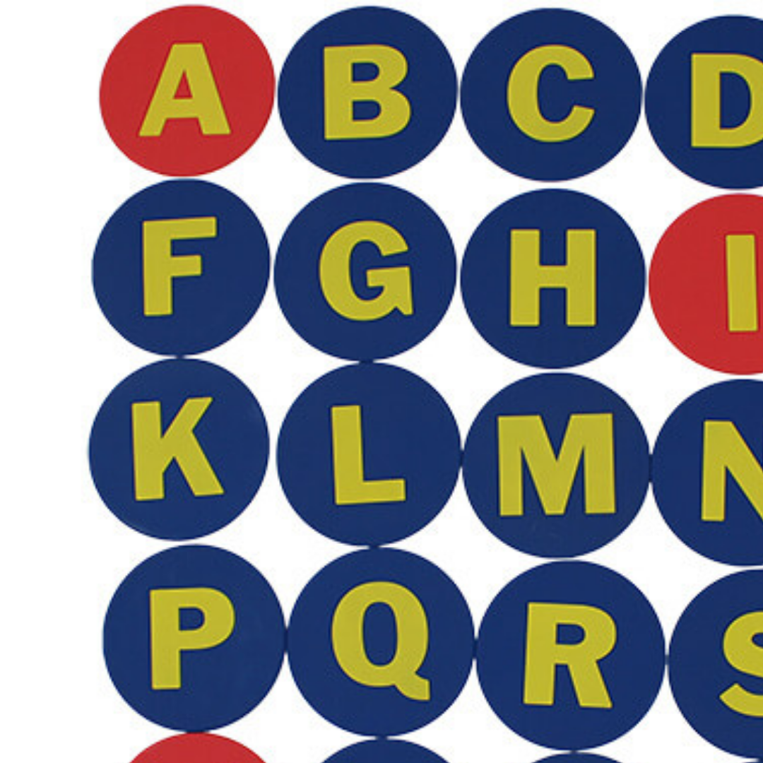 Markeringsbrickor med alfabet