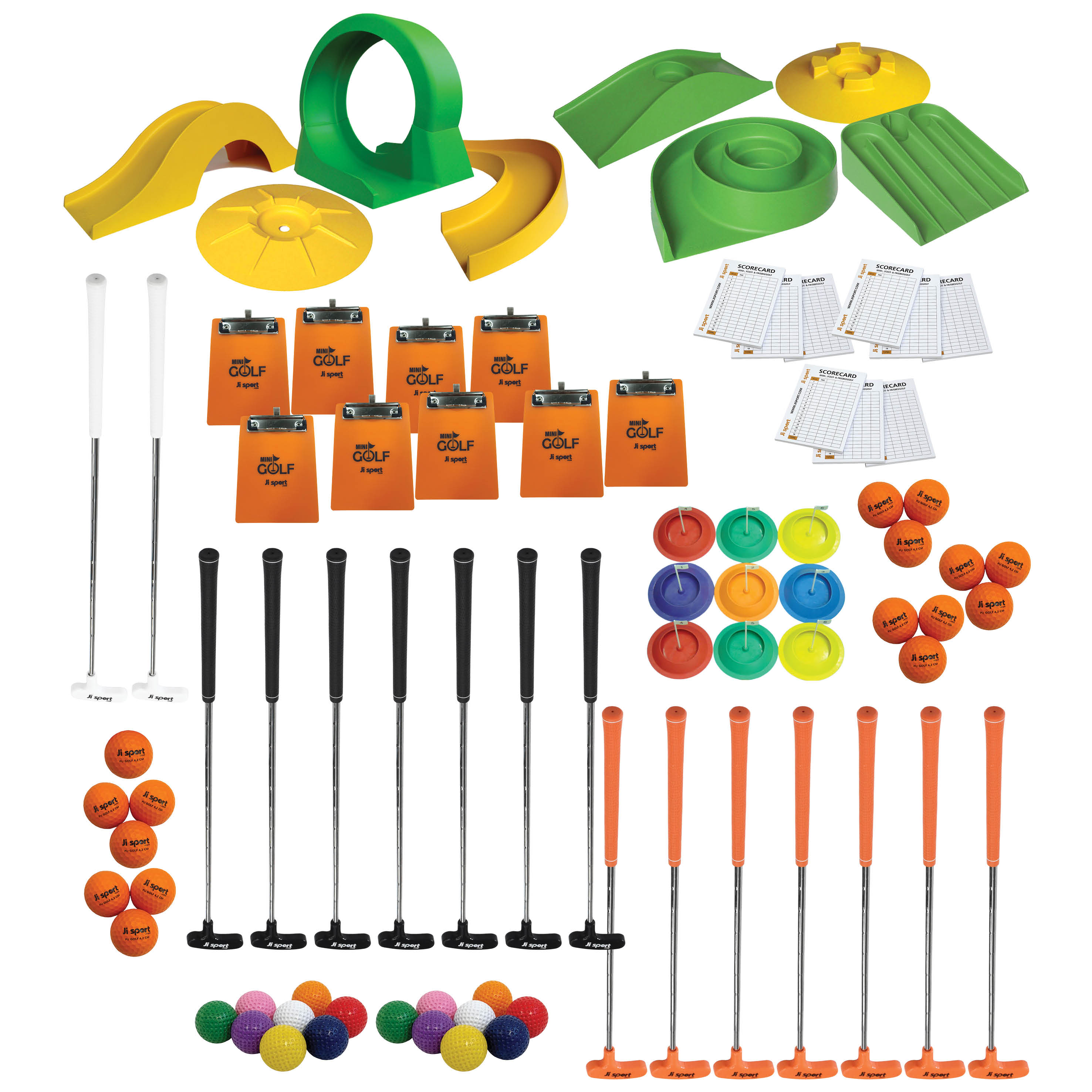 Kæmpe institutions minigolfpakke med forhindringer
