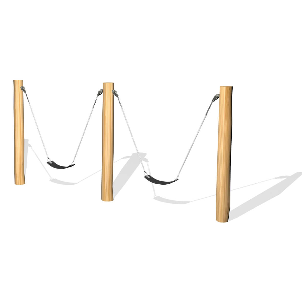 Gyngestativ med 2 bæltegynger