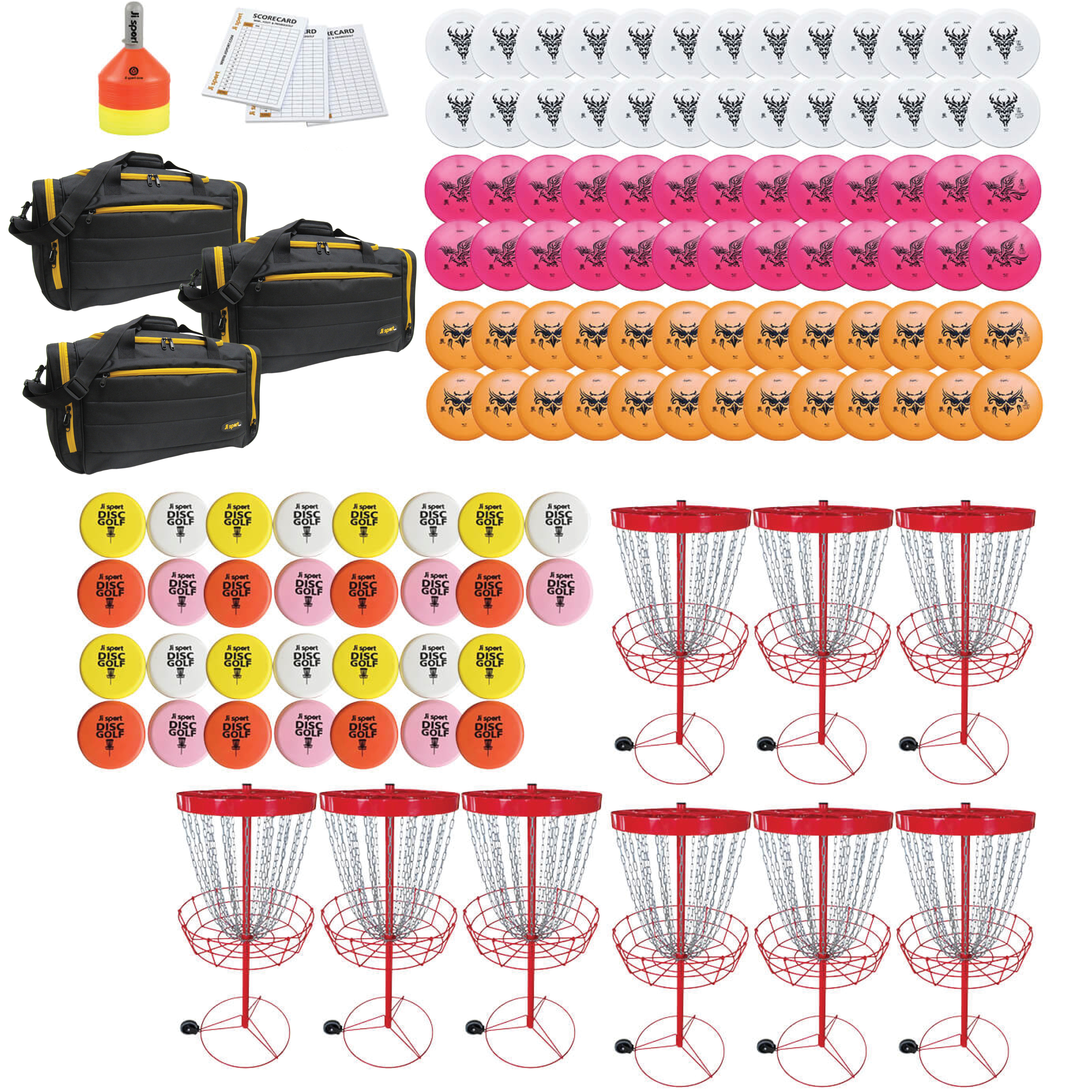 Frisbeegolf skolpaket - 9 korgar med hjul