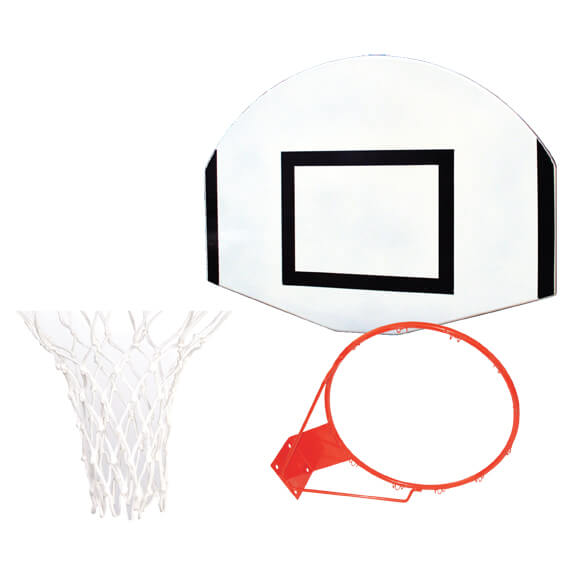 Basketballplade med kurv