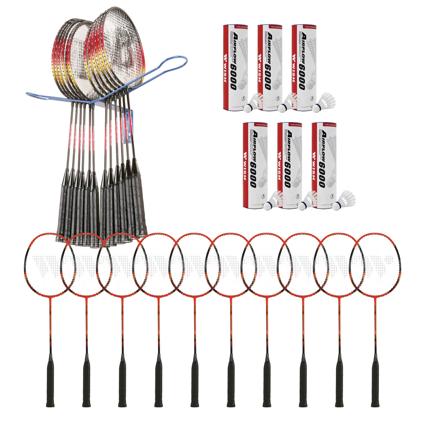 Badmintonpaket med rackethängare