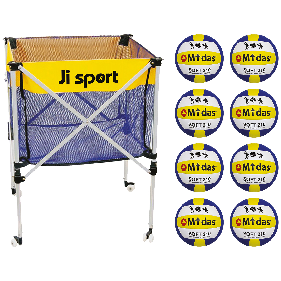 Volleyballvogn med soft bolde