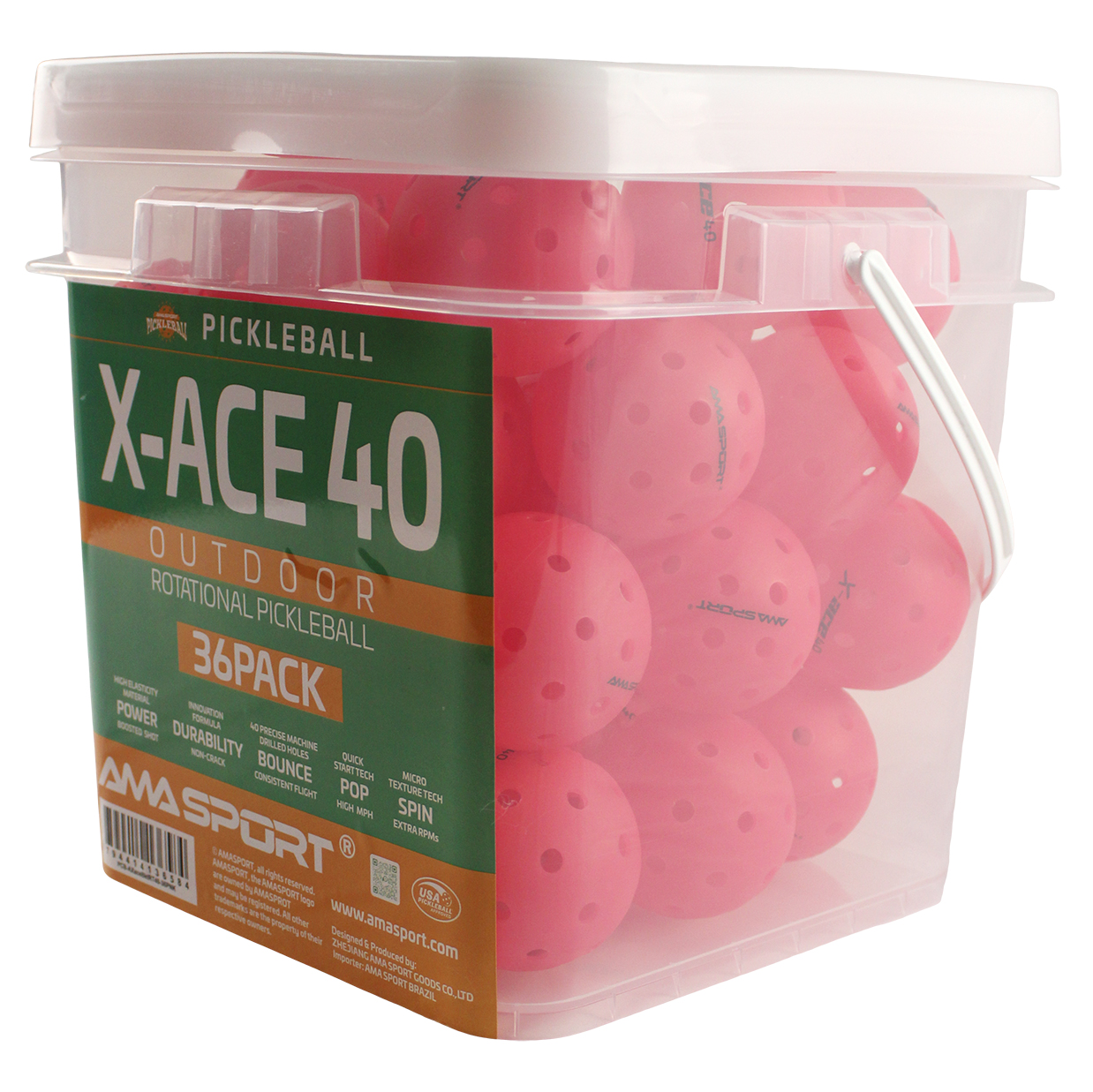 Ama Sport X ACE pickleballs 36 stk. 