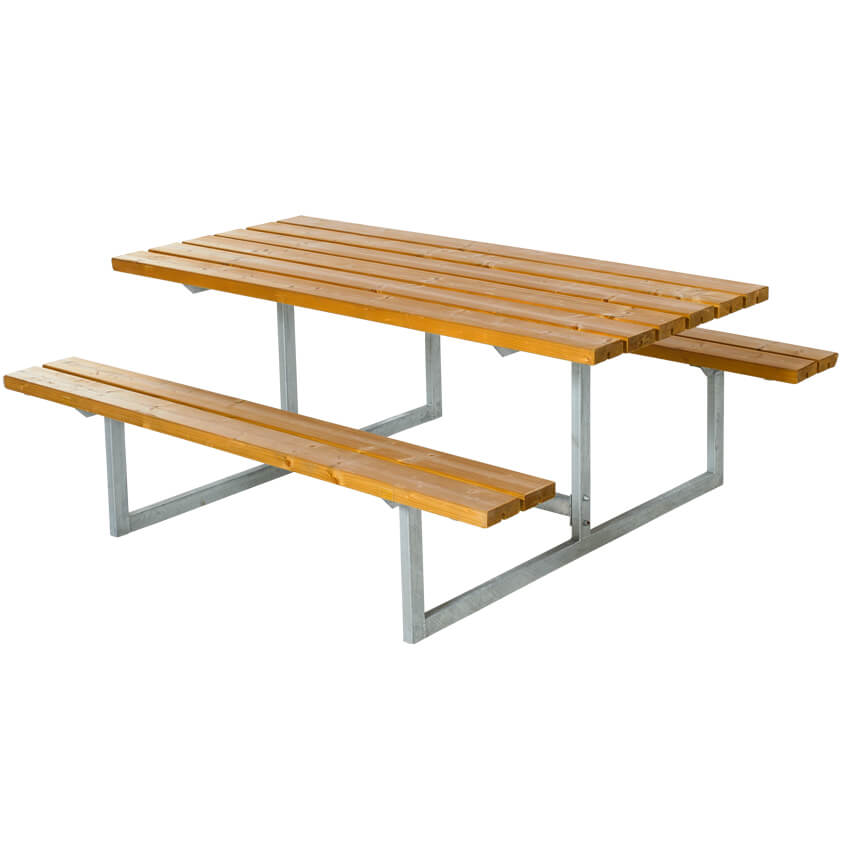 Bord/bænkesæt med metalstel – 5 stk
