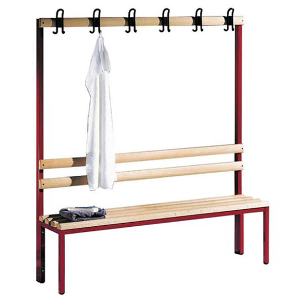 Enkel-manna omklädningsbänk 4 hängare