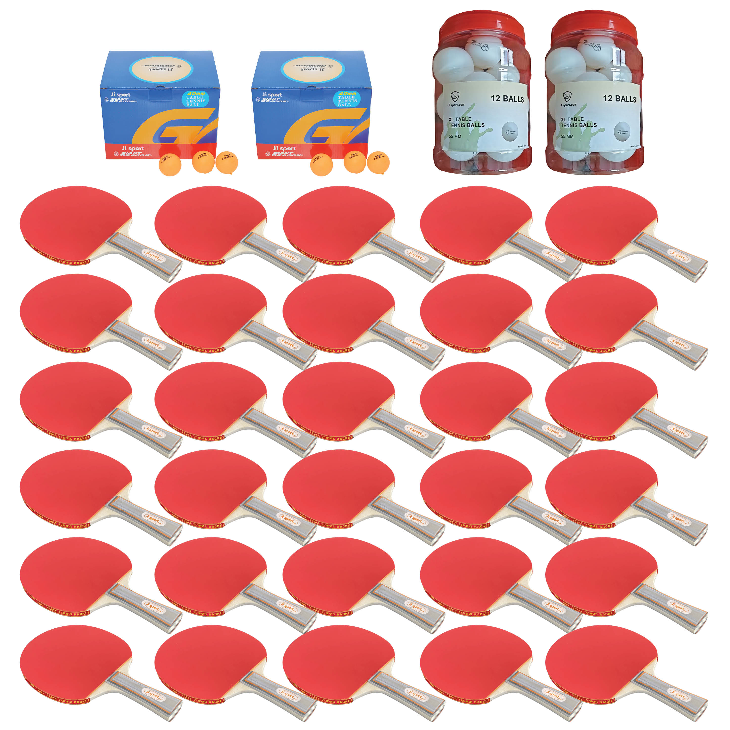 Bordtennispaket med rack och bollar