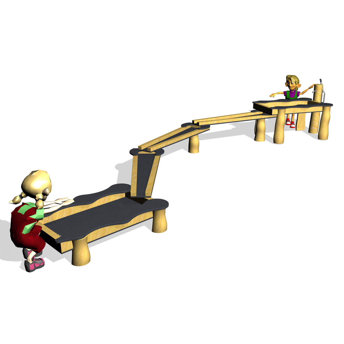 Vandleg med et langt kanalsystem