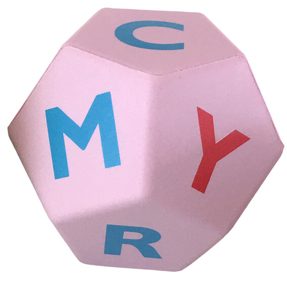 12-sidet bogstavterning - Rosa