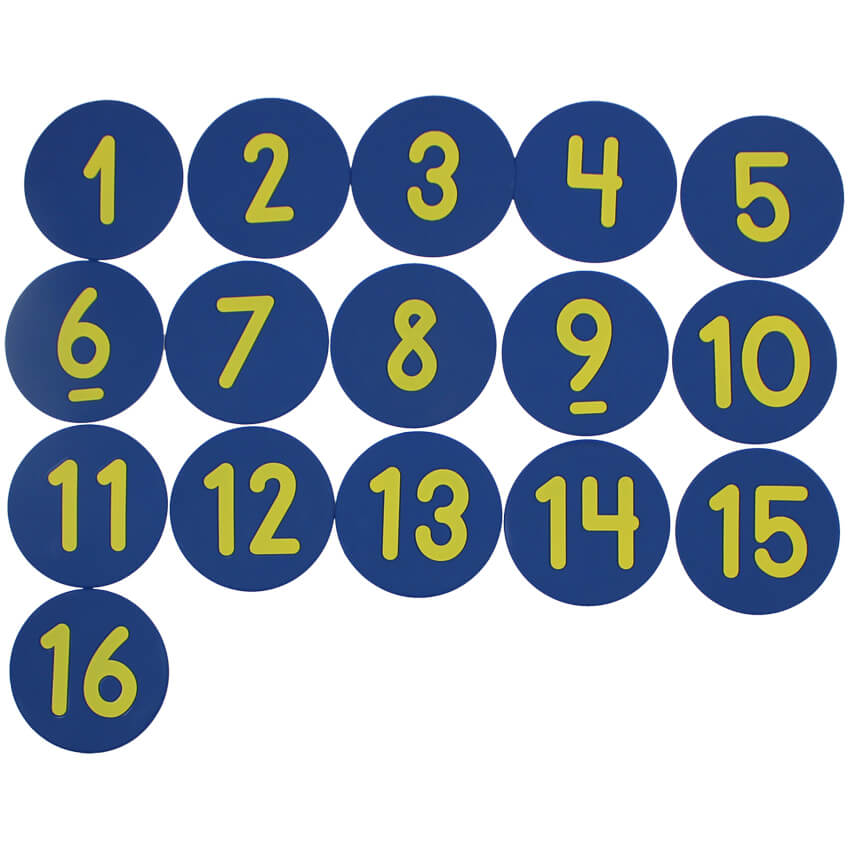 Markeringsbrikker m/tal 1-16
