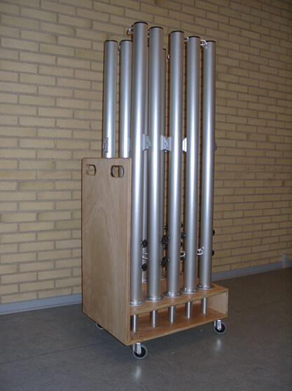 Vagn till badmintonstolpar