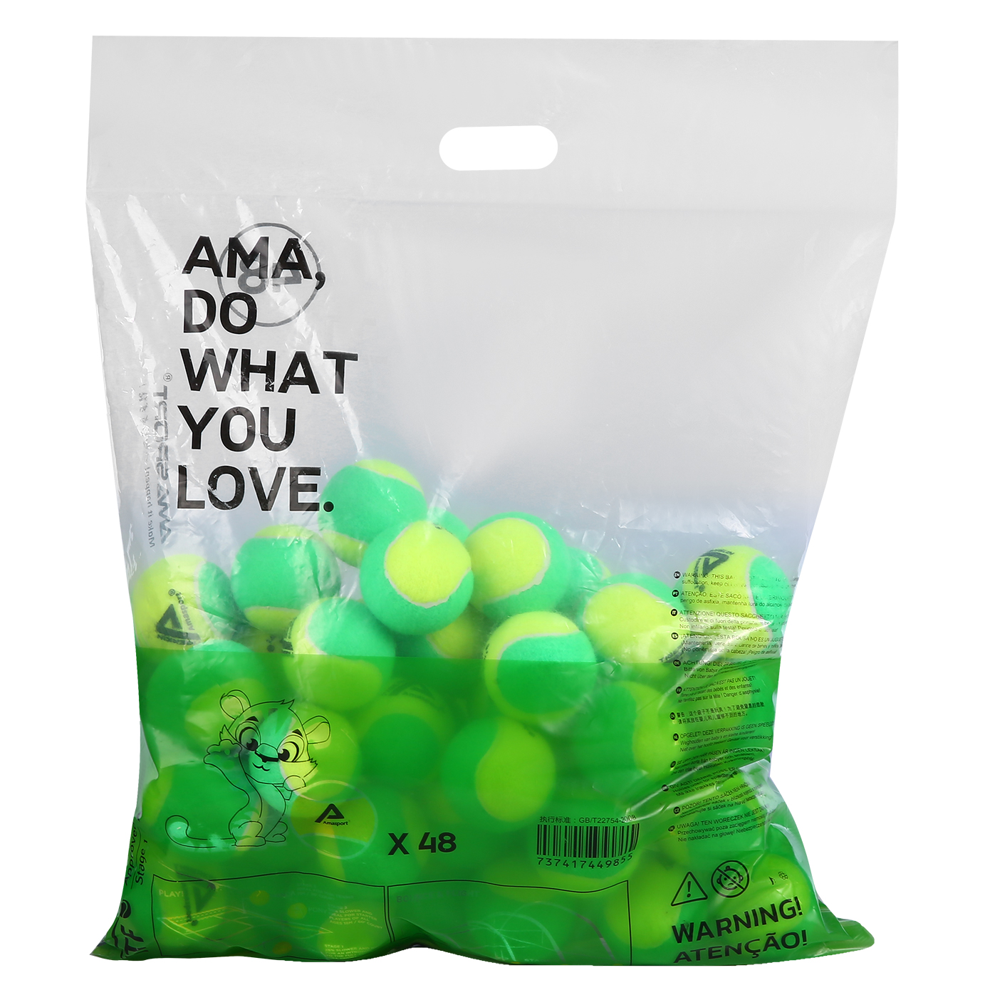AMA Sport Stage tennisbolde - 48 stk. Stage 1 bolde