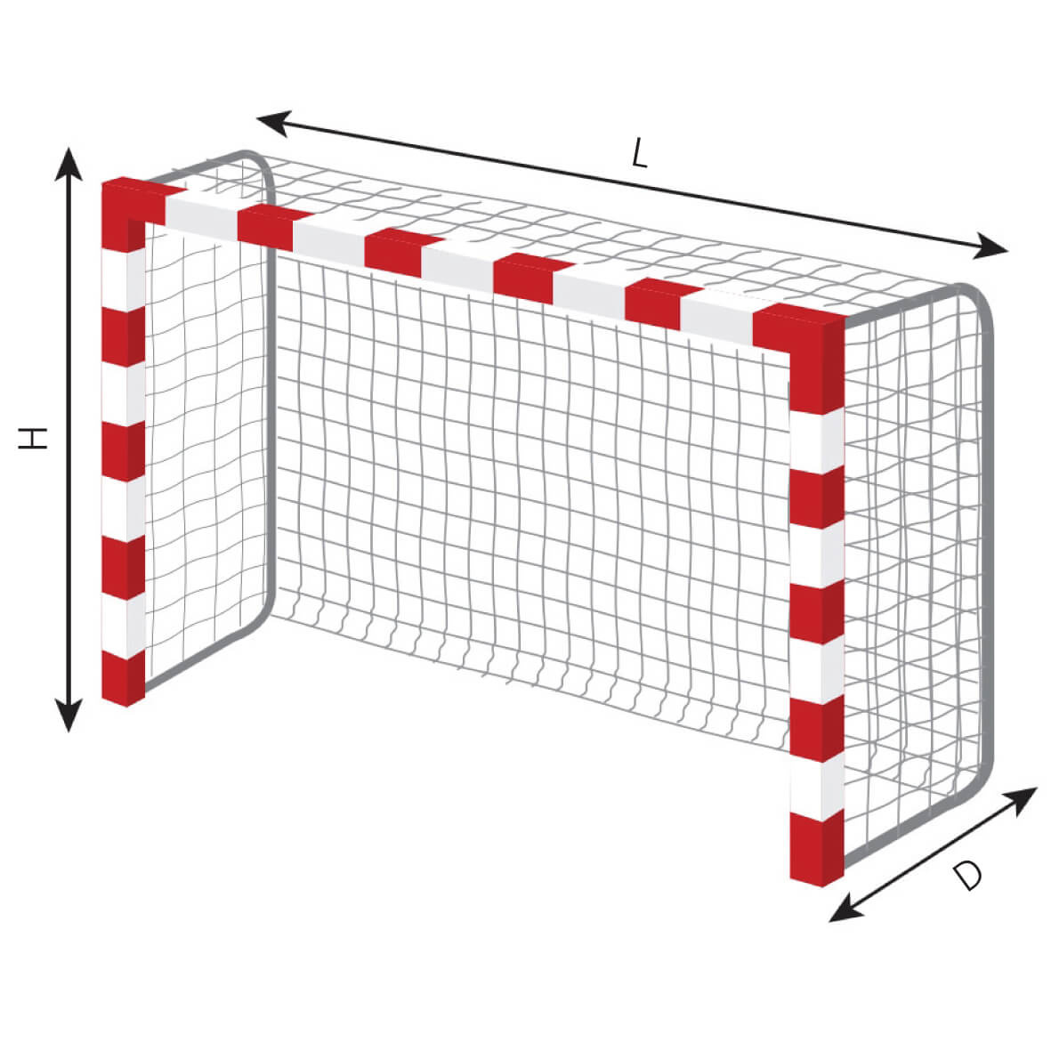 Handbolldnät - Str. 300 x 200 cm D80/80 cm nylon